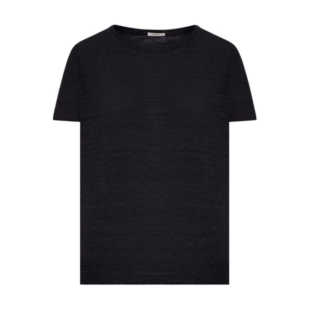 Transit Women Crew Neck T-Shirt In Melange Effect Linen